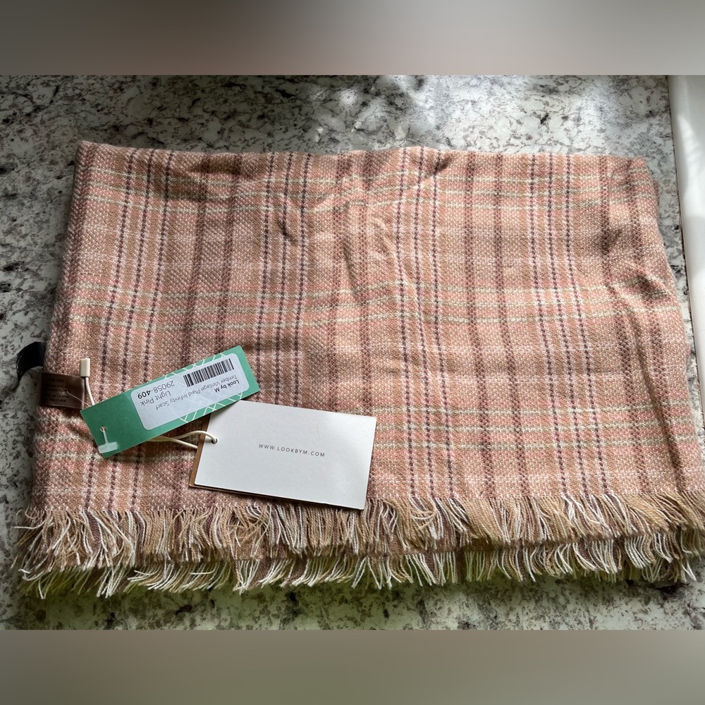 Plaid Fringe Infinity Scarf